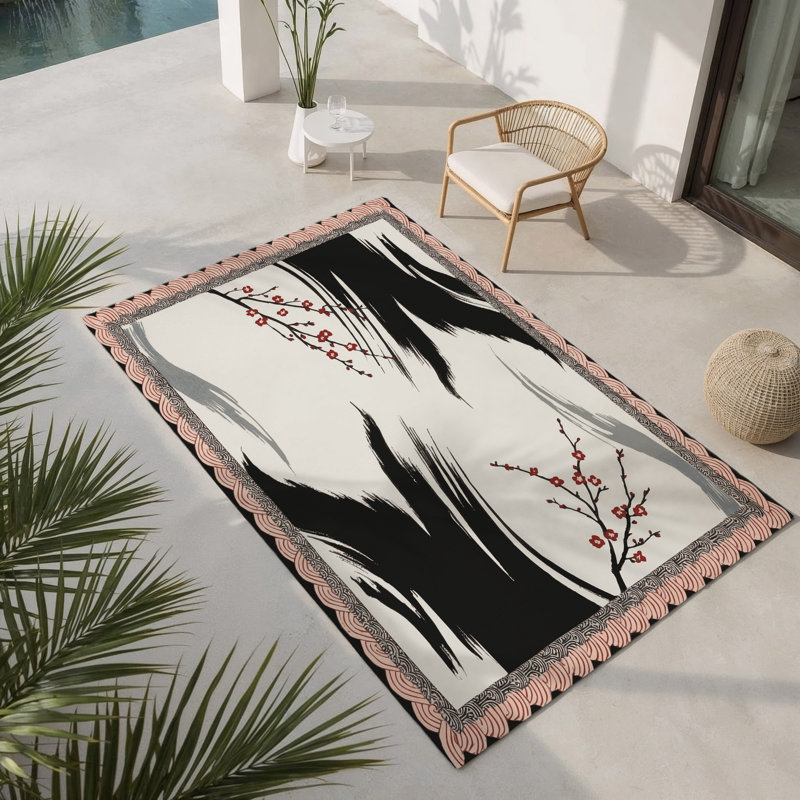 Tapis intérieur et extérieur Petal Cascades, Rectangle 1 pi 6 po x 2 pi 6 po