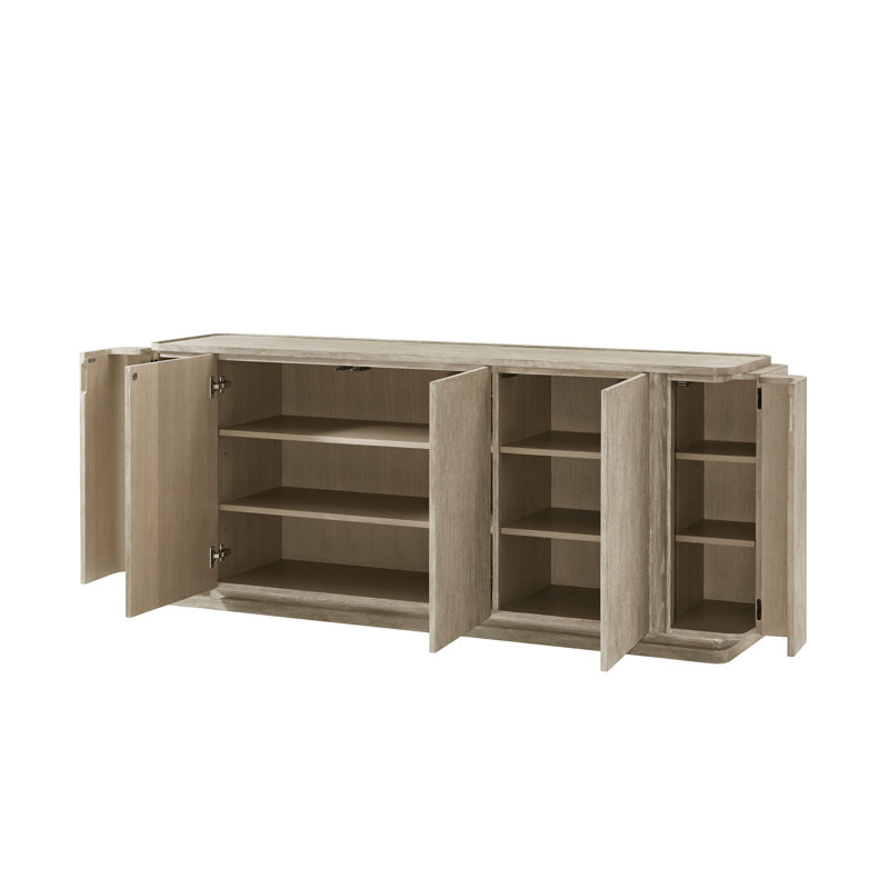 Repose 78.75'' W Solid Wood Sideboard, Gray Oak
