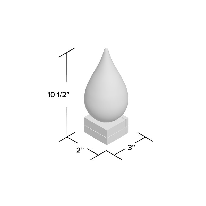 Teardrop on Base Centerpiece Sculpture, 10.5" H x 3" W x 2" D