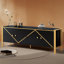 Minimalist Vester With 2 Cabinets, Adjustable Shelves, And Golden Metal Framework-1982216431