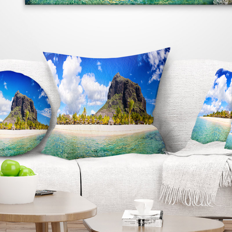 Coussin de plage photographie maurice, 18 po x 18 po, Coussin décoratif