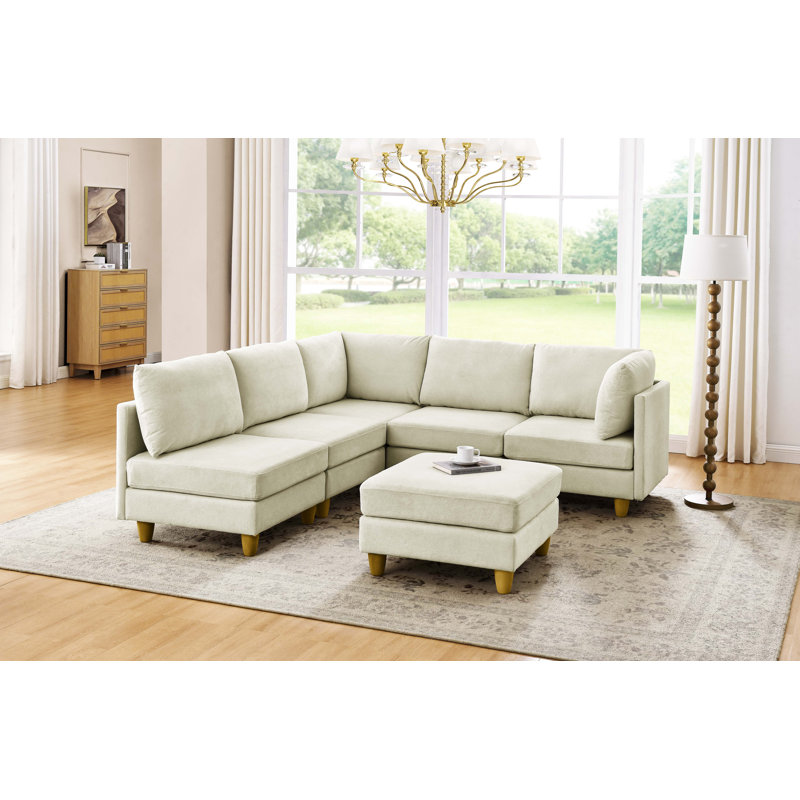 Canapé modulaire Barencombe, Mélange de polyester beige
