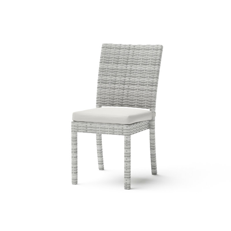 8 Piece Sunbrella Outdoor Patio Dining Chairs, Spectrum Cayenne Sunbrella® Plainweave, Brown