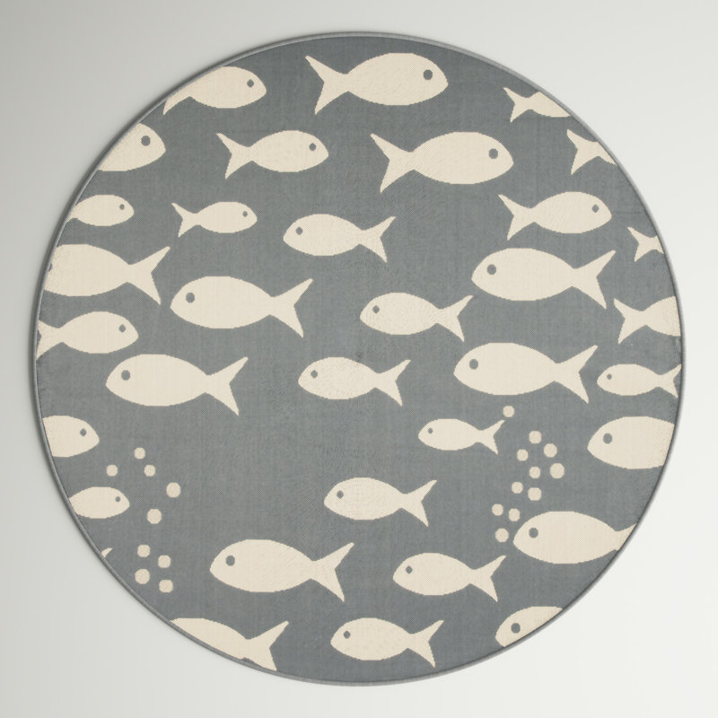 Madhu Performance Indoor/Outdoor Area Rug, Round 5'3"