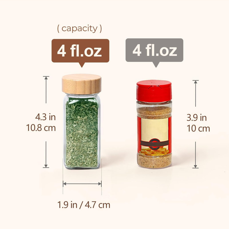 24 Pcs Glass Spice Jars 4oz