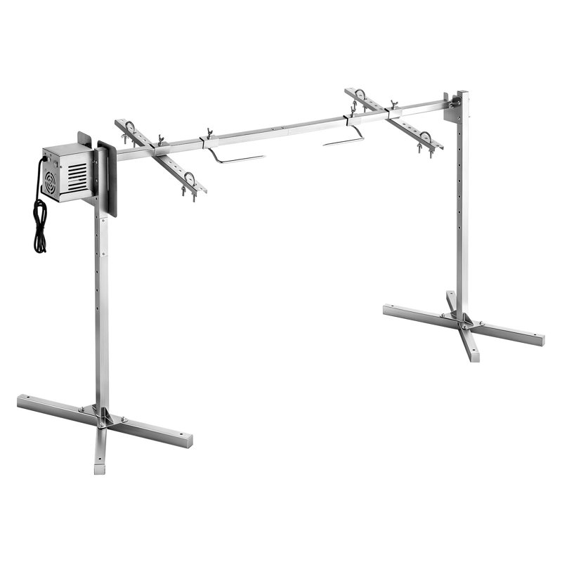 Ensemble de gril électrique à rôtissoire, 120 V CA avec hauteur réglable sur 8 niveaux, ensemble de grillade pour barbecue avec une capacité de charge de 60 kg, moteur de 38 W, conception en acier inoxydable pour les réunions