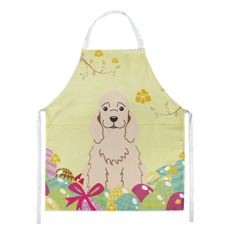 Tablier œufs de pâques, Jaune / beige, Épagneul cocker chamois