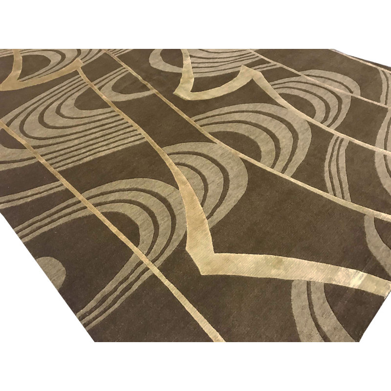 Himalayan Hand Woven Wool Abstract Area Rug