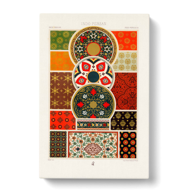 Indo-Persian Themed Patterns by Albert Racinet - Wrapped Canvas Print, 50cm H x 35cm W x 3cm D