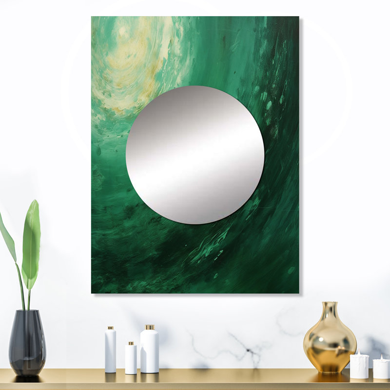 Jade Jupiter, planète dans l'espace II - notre grand système mural de miroir solaire, 32 po x 24 po