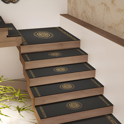Tapis d'escalier antidérapant de style chinois moderne