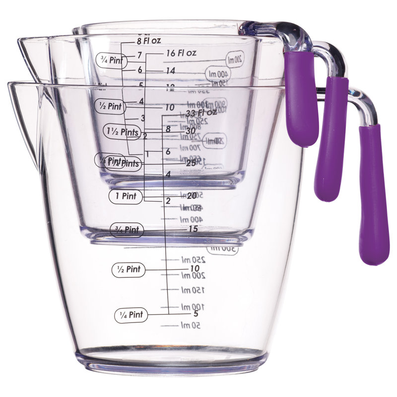 Colourworks 3-Piece Plastic Measuring Cup Set