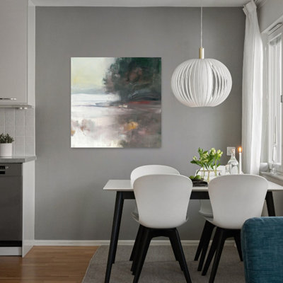 Contemporary Cygnet With Abstract Lake Art