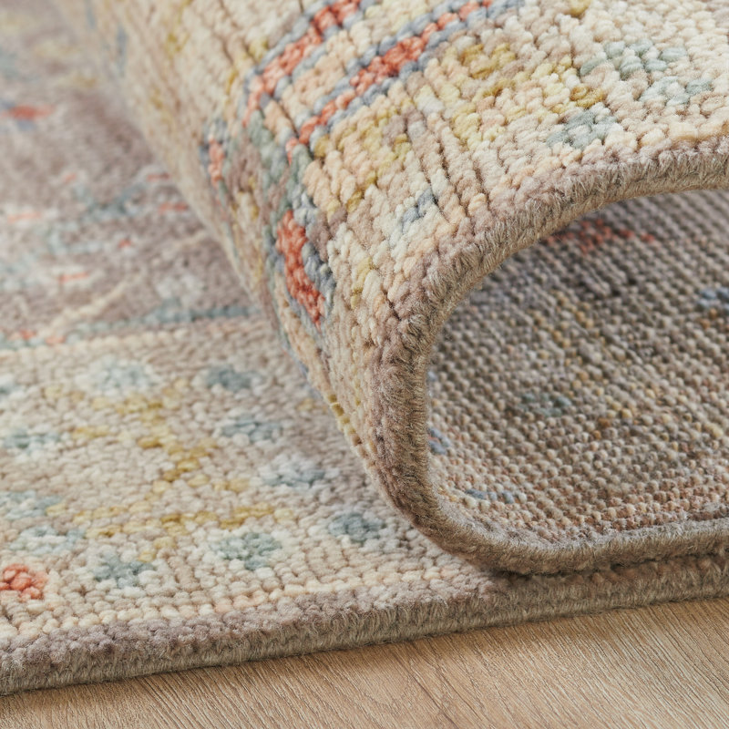 Hand Knotted Wool Oriental Area Rug in Begie, Rectangle 12' x 15'