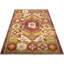Tapis unique en laine noué à la main des années 1960 de 4 pi x 6 pi en rouge / jaune / gris