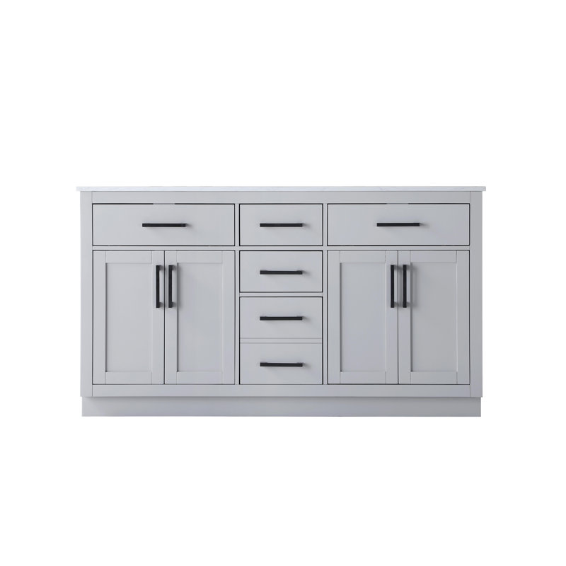 Meuble-lavabo double 60 po Ahner, Gris