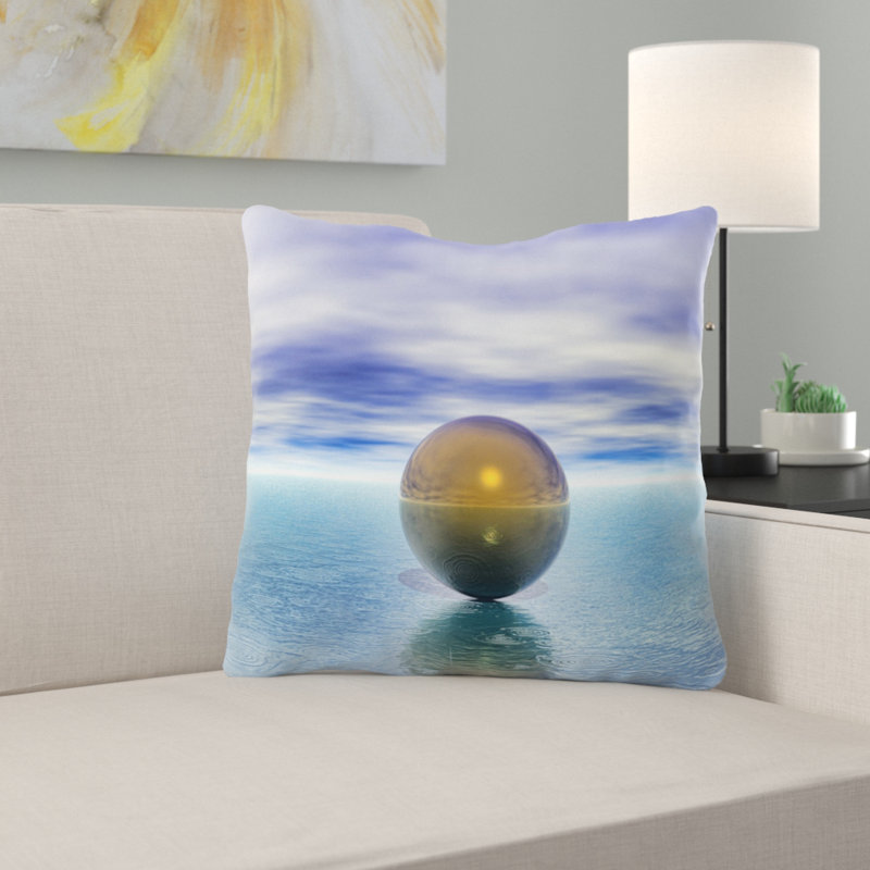 Coussin décoratif à l’eau Domenick, Microsuède, Intérieur