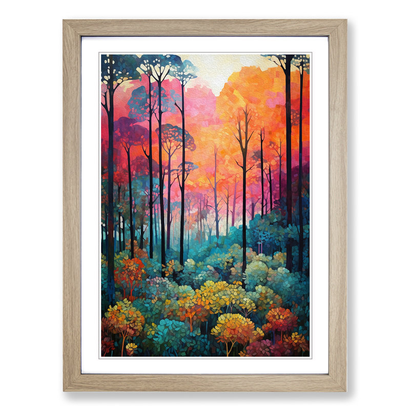Single Picture Frame Print on Wood, 46cm H x 34cm W, Oak Framed