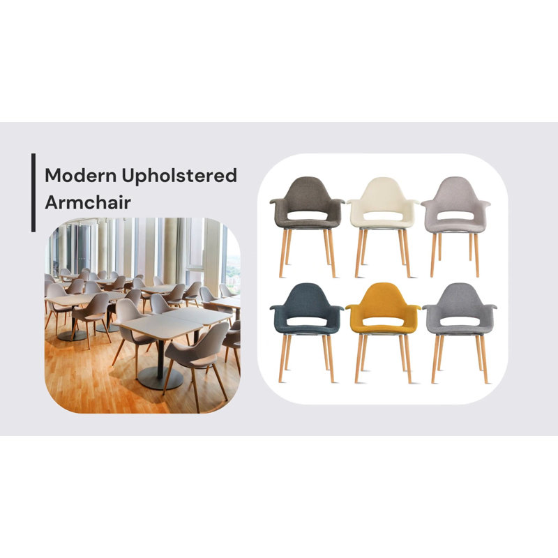 Mid-Century Green Upholstered Arm Chairs with Natural Wood Legs