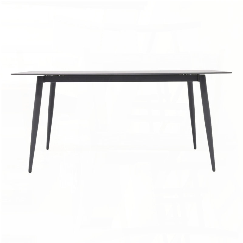 Table de salle à manger 62,99 "en pierre artificielle pour 6-8 - blanc Pandora, Blanc / Gris