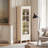 Modern White Solid Wood Bookcase with Drawer
