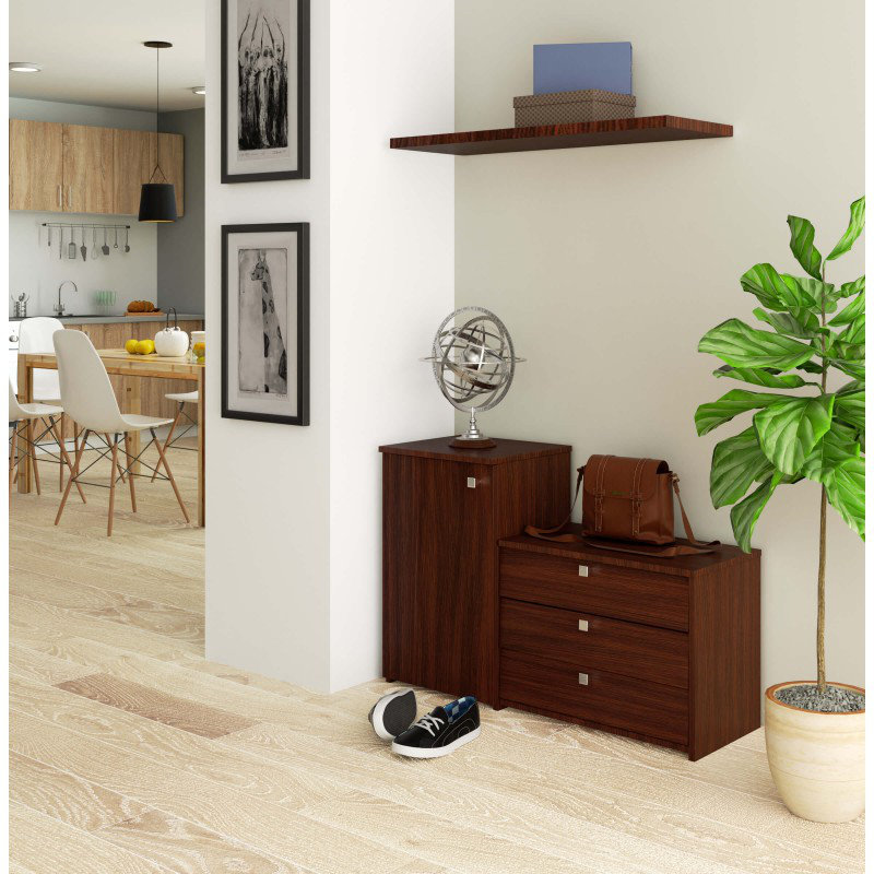 Ferguson 17 Pair Shoe Storage Cabinet, Wenge