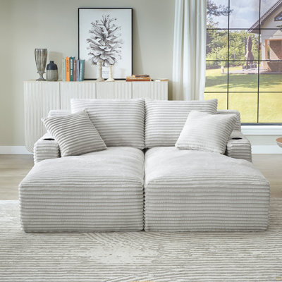 Chaise longue double compressible avec porte-gobelets