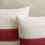 Ensemble de 2 housses de coussin en coton bohème de Noël 16 x 16 pouces contrastant / rouge, douces taies décoratives de style campagnard Housses de coussin rouges pour canapé-lit, salon, décoration intérieure