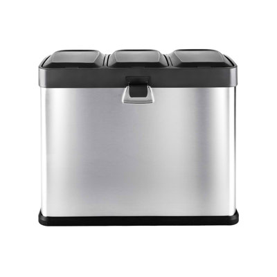 Steel Step On Multi-Compartment Rubbish & Recycling Bin - 45L