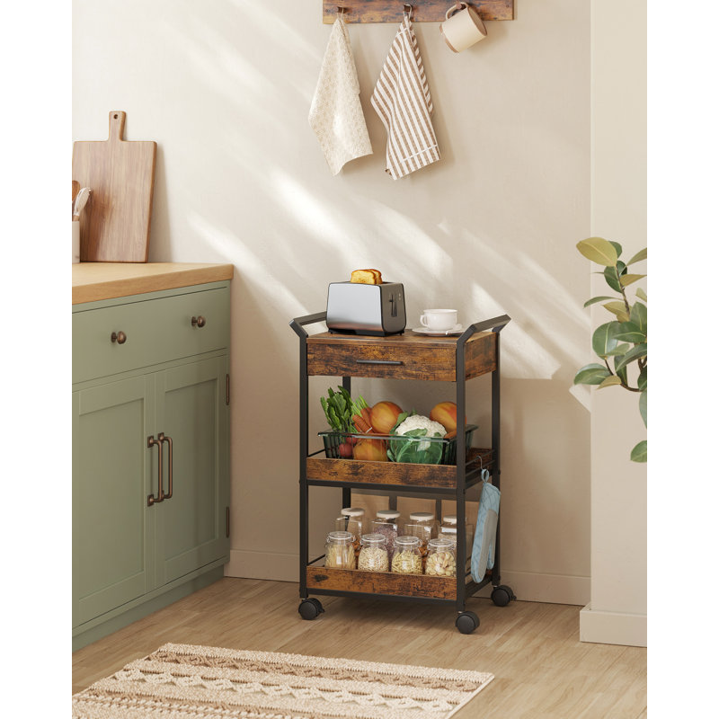 Amirr 70.5cm H x 46.2cm W Utility Cart, Brown
