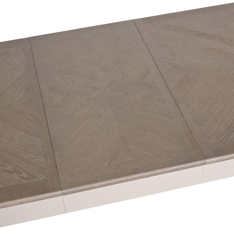 Moira Extendable Solid Wood Base Dining Table, Soft Grey, 77cm H x 140cm W x 90cm D