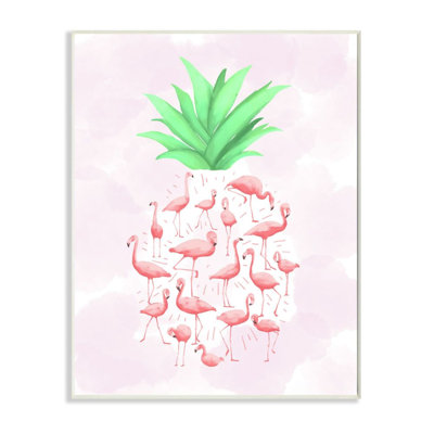 « flamant rose ananas animal rose design », impression