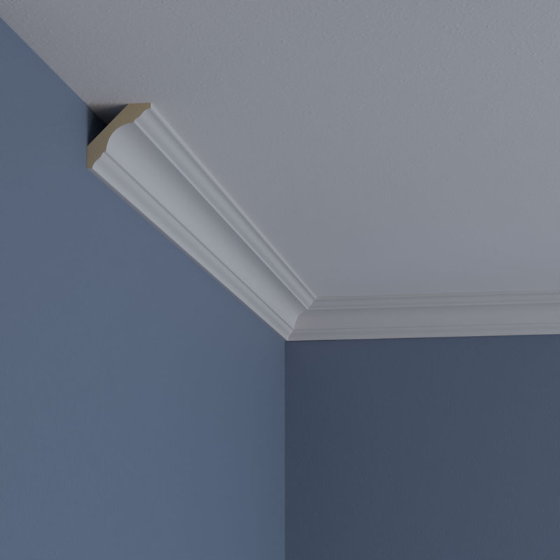 Primed White Polyurethane Traditional Crown Moulding Sample