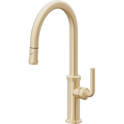 Descanso Kitchen Pull-Down Faucet with Button Sprayer - High Arc Spout