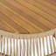 Table d'appoint ronde en bois d'acacia avec structure en corde beige clair, plateau en teck, capacité de 150 lb, aucun assemblage requis, table d'appoint résistante aux intempéries pour le patio et le salon
