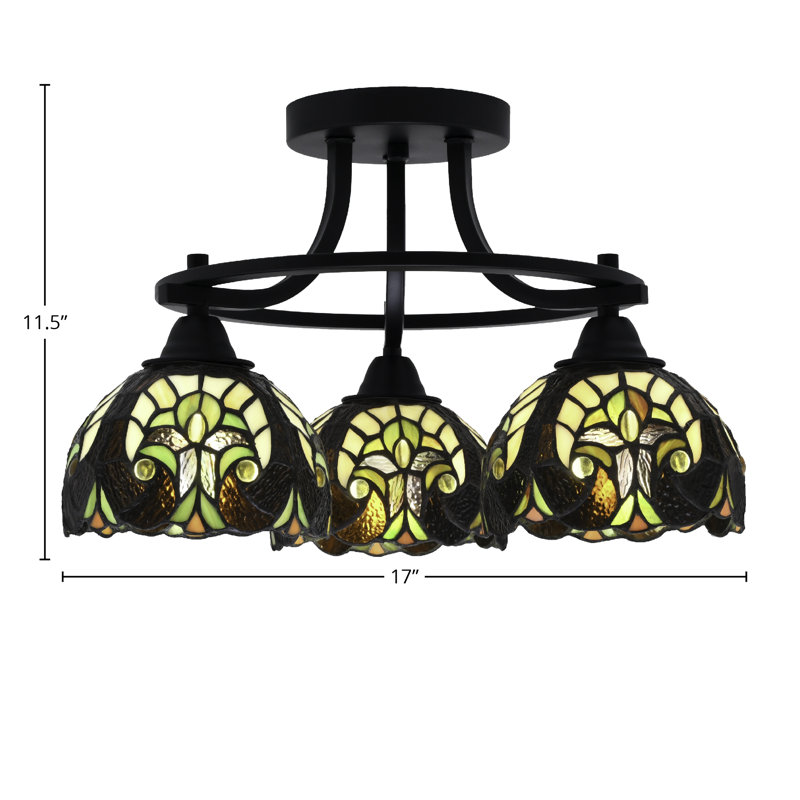 Plafonnier semi-encastré 3 lumières Paramount, Jaune