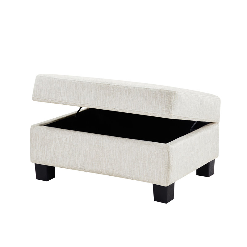 Canapé modulaire Canapé modulaire rembourré en chenille de 111,8 po avec repose-pieds de rangement mobile pour le salon