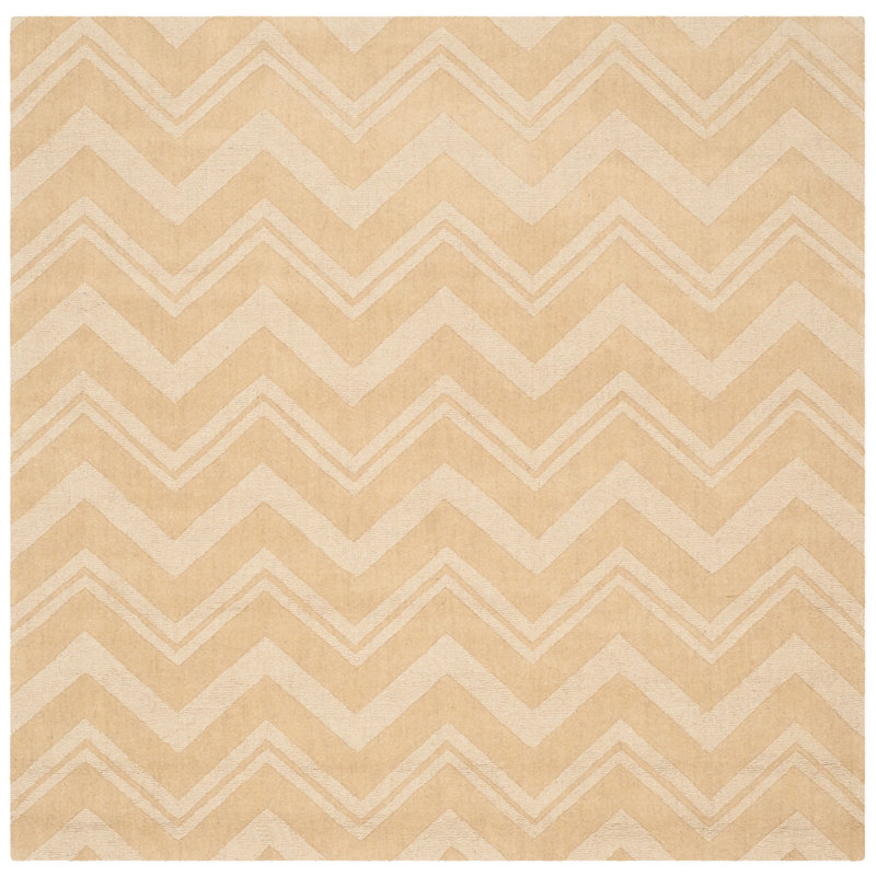 Nishi Hand Loomed Wool Chevron Rug, Square 6'
