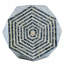 16 x 14 x 18 po, tabourets de jardin hexagonaux, table d'appoint unique Capiz, noir / blanc