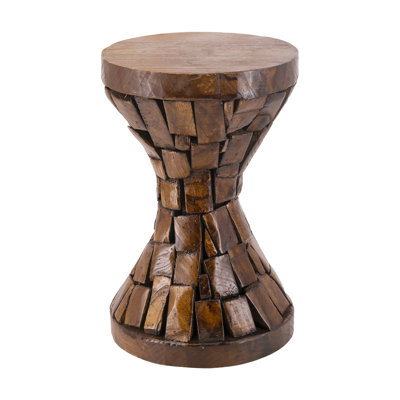 12X12x18" Brown Paulownia Wood Hourglass Table