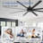 Ilette 65/72/84 Inch 8-Blade Ceiling Fan Without Light, Modern Large Ceiling Fan with Remote, Quiet Reversible DC Motor, 6-Speed for Indoor or Covered Outdoor, Black-459525200-407249741
