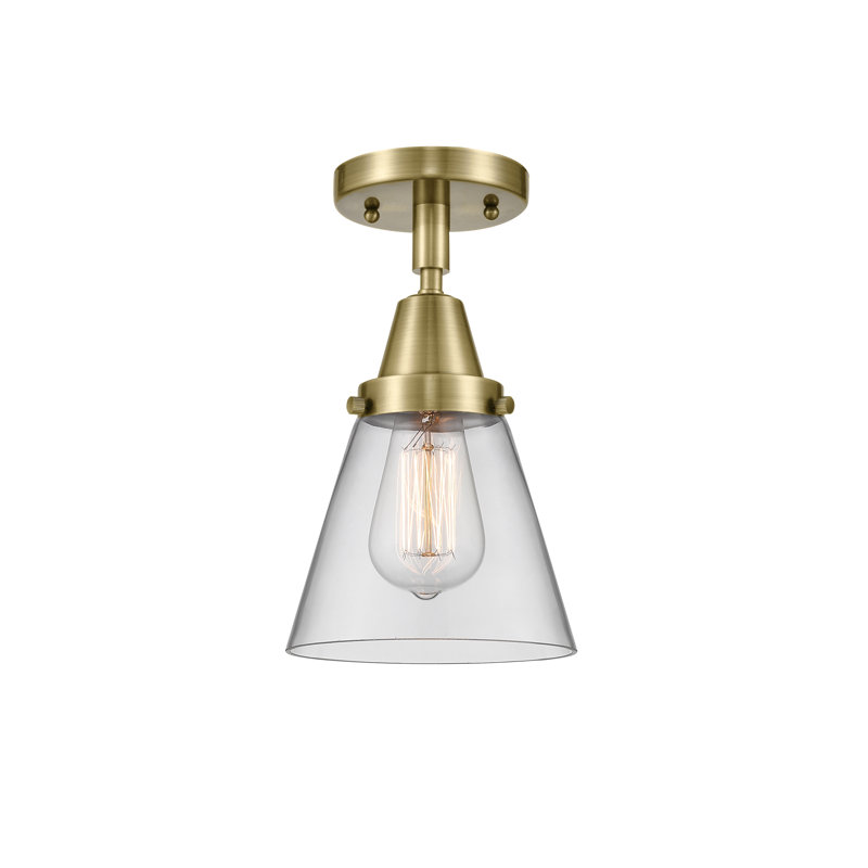 Plafonnier en verre, Laiton antique, Ampoule non incluse, Oui