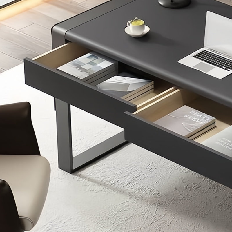 Bureau simple et luxueux, H 29,53 po x l 55,12 po x P 23,62 po, Noir