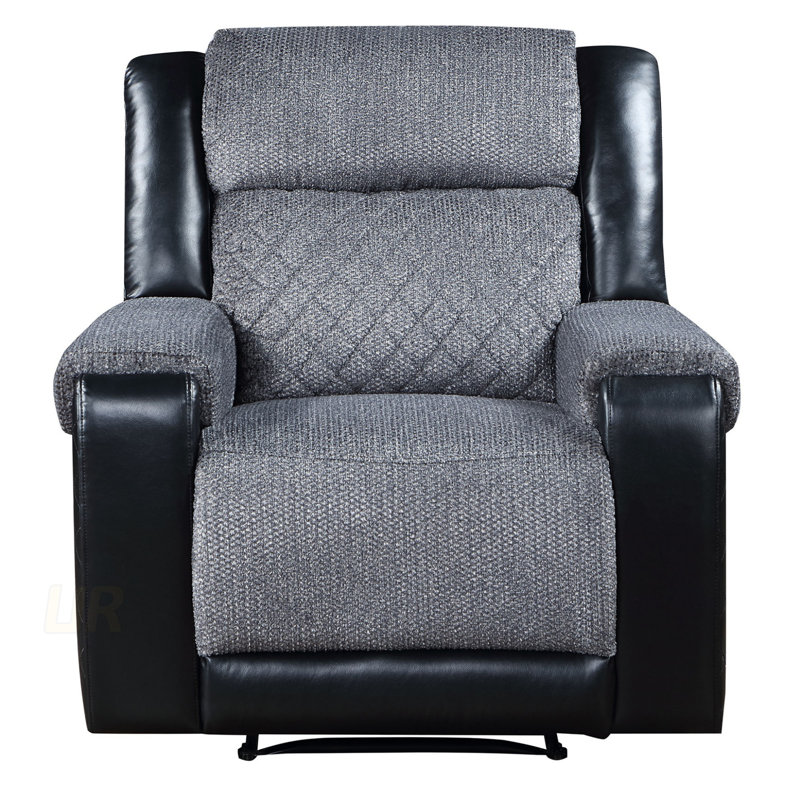 Fauteuil inclinable ALICIA avec appui-tête et tissu gris foncé deux tons pour un confort et un style ultimes