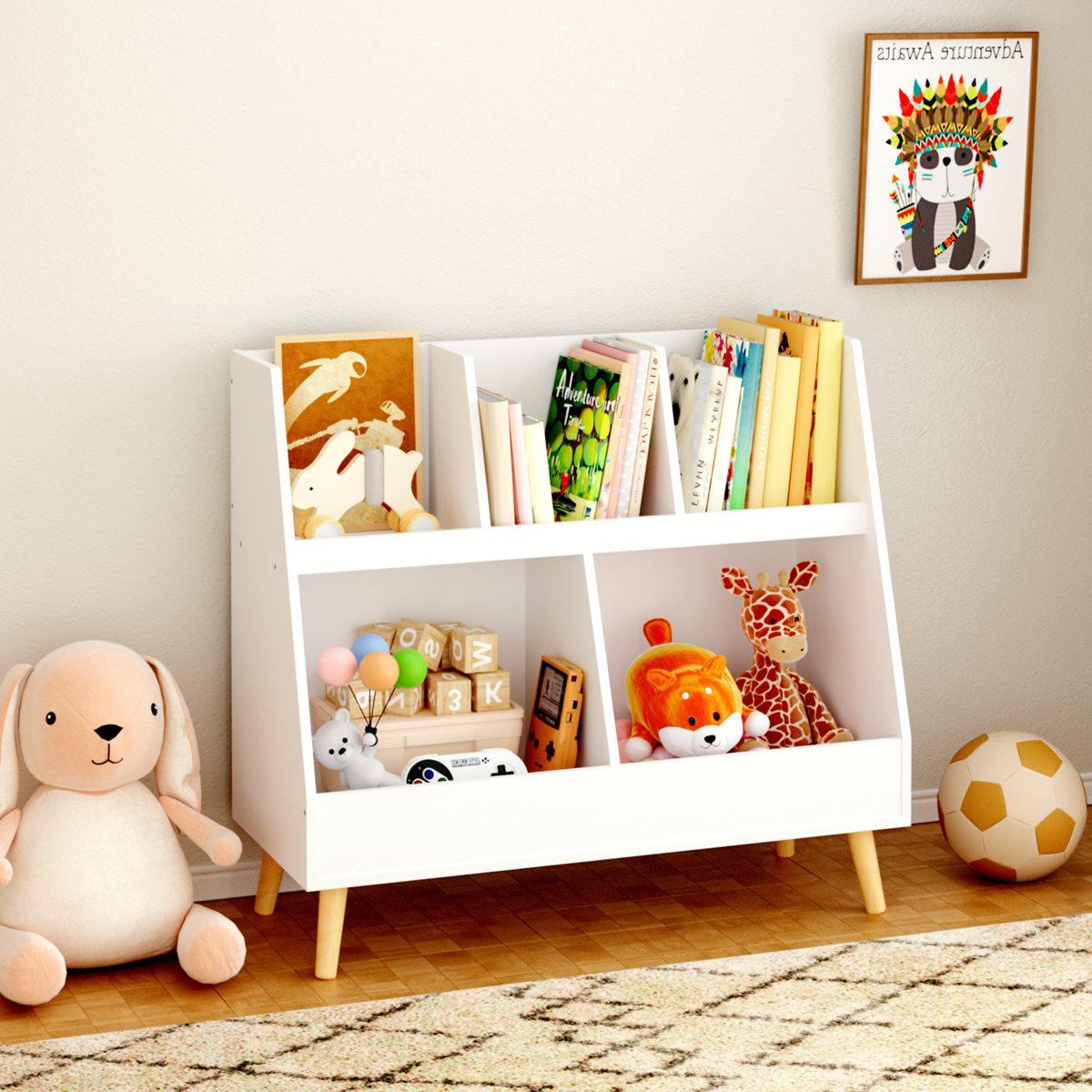 Kids Bookshelf And Toy Storage KOTEK Organizer, Multipurpose