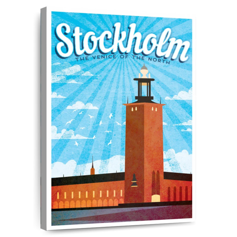 Affiche rétro de Stockholm, Stockholm, H 36 po x l 24 po