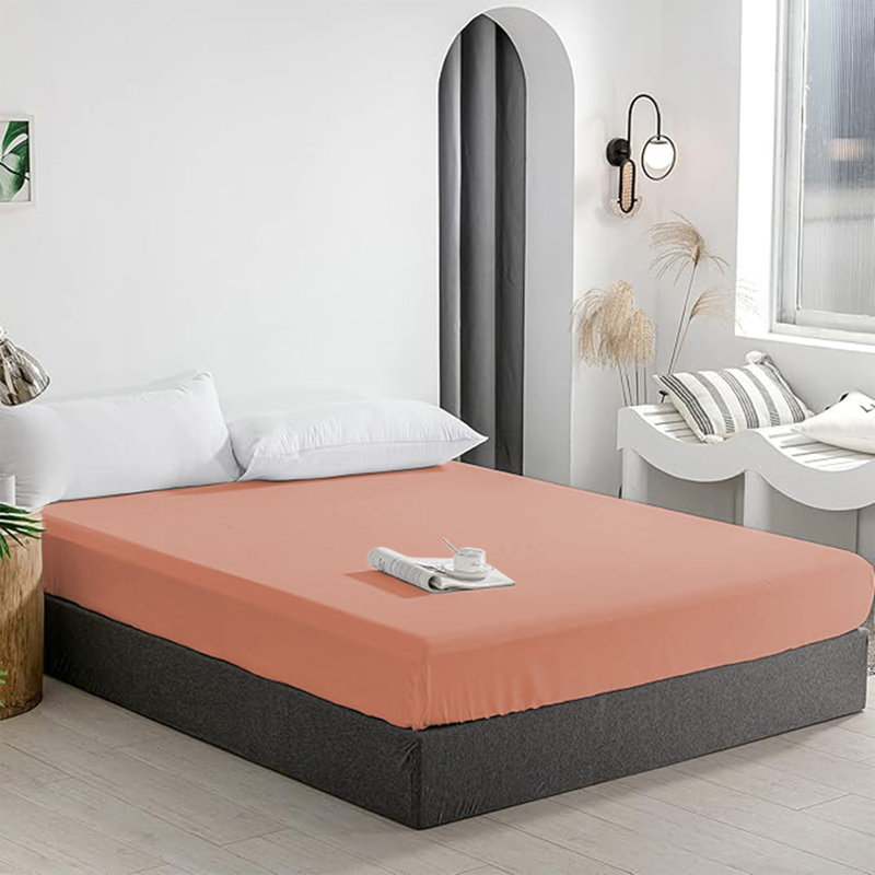 Merituuli 200 TC Microfiber 25cm Deep Fitted Sheets, Super King (6'), Peach