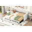 Lit de jour simple tapissier très grand avec deux tiroirs, beige