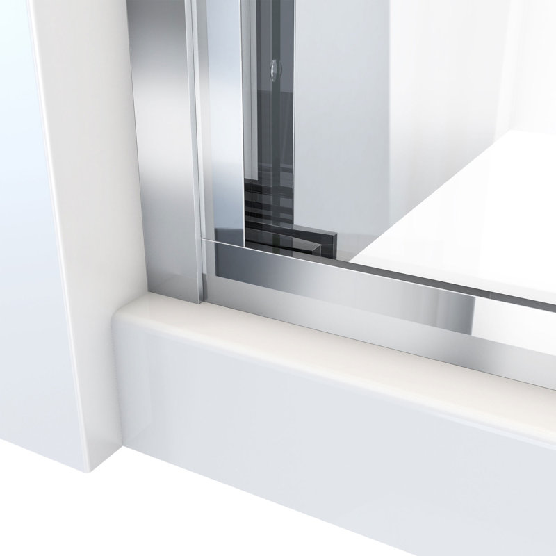 Duet Plus 44" - 48" W x 72" H Double Sliding Semi-Frameless Shower Door, Chrome