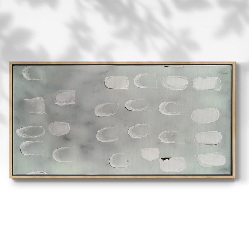 Série abstraite-DCCL III- Toile tendue avec châssis tendue, prête à être accrochée, H 25 po x l 49 po, Naturel